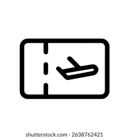 Line Art Simple Airplane Ticket Pass Admission Boarding Icon