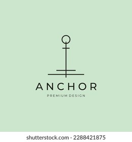 diseño de ilustraciones minimalistas con el logotipo de anclaje simple vectorial