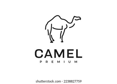 line art simple camel logo