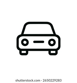 Line Art Simple Car Front View Automobile Vehicle Icon