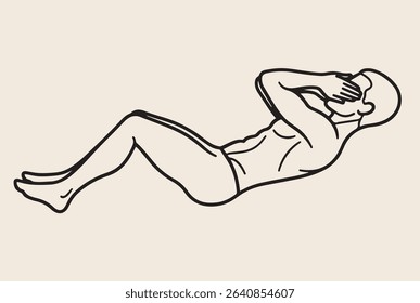 Line Art Simple Figure Doing Cores.
