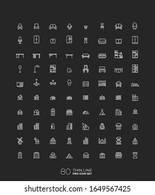 Line art simple icon set for web and applications vector
