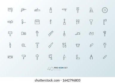 Line art simple icon tools set for web and applications vector