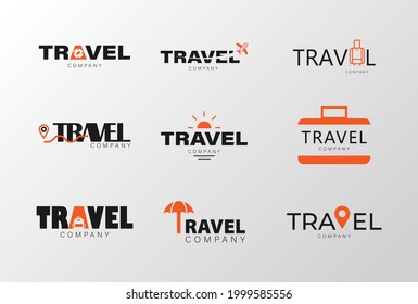Line art simple traveling, tourism and vacation logo for web and applications vector