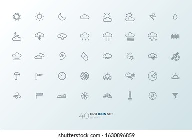 Line art simple weather icon set for web and applications vector