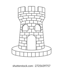 The Line Art of Single Attacker Castle