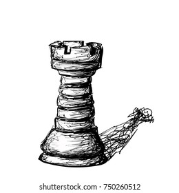 Line Art Sketch of Chess piece Known As The Knight.