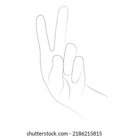 Line Art Sketch Of Human Fingers Gesture