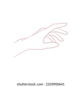 Line art sketch of a relaxed hand in a horizontal position