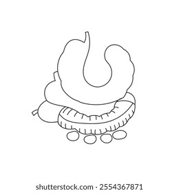 Line art sketch tamarind minimalist unique design with blank background