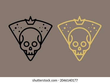 Line art of skull and crown design