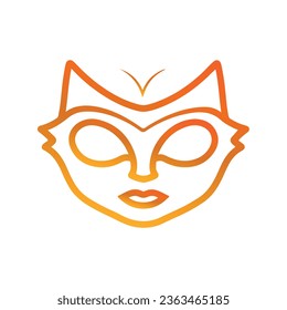 line art of a sleeping mask minimalist gradient outline