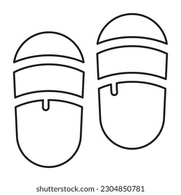 Line art Slippers icon on the white background