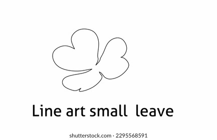 Line art of small and tiny leaves exposed to the gentle breeze isolated on white background 