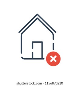 Line Art. smart home remove vector icon