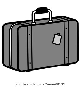 Line Art Smart Suitcase Vector
