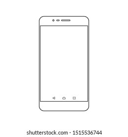 Line Art Smartphone Vector Icon with White Background - Smartphone Icon - Smartphone Vector. Mobile Icon