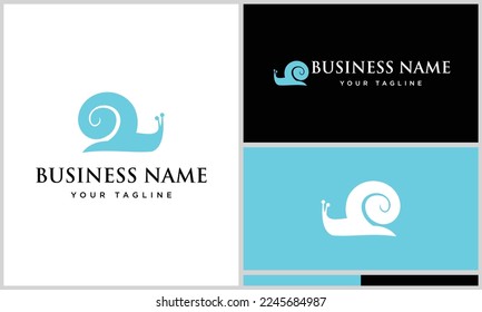 line art snail logo template