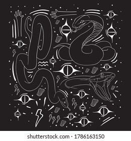 line art of snake, vector eps10