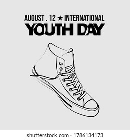 Line art of Sneaker Shoes vector illustration. Perfect template for youth design.