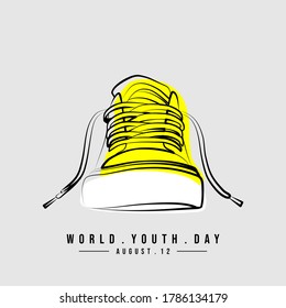 Line art of Sneaker Shoes vector illustration. Perfect template for youth design.