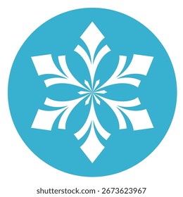 Line art snowflake. Icon logo design. Editable stroke. Ice crystal winter symbol