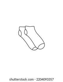 Line art socks vector illustration isolated on white background.  coloring sheet for kids. for home decor such as posters, wall art, tote bag, t-shirt print.