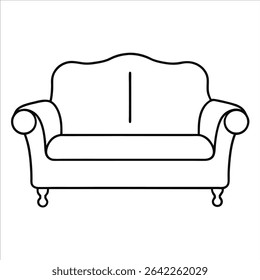 Line art sofa design in continuous drawing style showcasing cozy seating and minimal lines perfect for stylish home visuals or comfort focused advertising