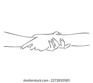 line art of solidarity and bravery concept. Brotherhood or sisterhood concept art. Unity and social support. 