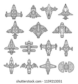 Line Art Spaceship Collection