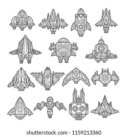 Line Art Spaceship Collection