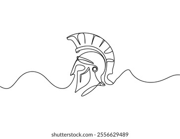 Line Art of a Spartan Helmet