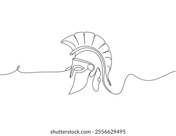 Line Art of a Spartan Helmet