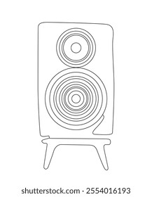 Line art of a speaker vector art illustration
