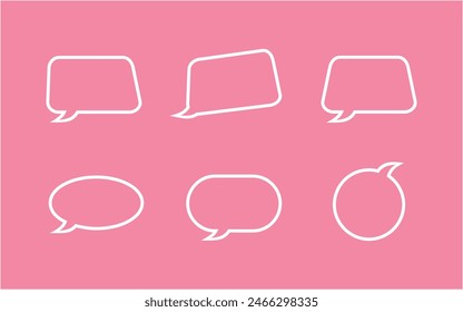 line art speech bubble collection set design template
