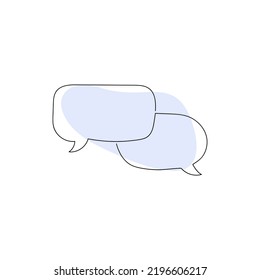 line art speech bubble. continuous line of dialogue, chat, correspondence. abstract modern minimalist style, vector illustration for print, icon, logo. communication and feedback concept