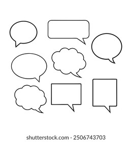 Line art speech bubbles bundle in vector format, perfect for clean, modern designs.