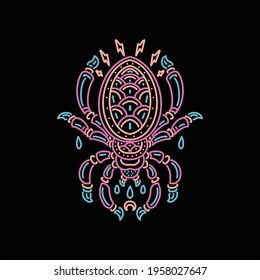 line art spider tattoo vector design