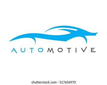 Line Art Sports Car. Automotive Logo Vector