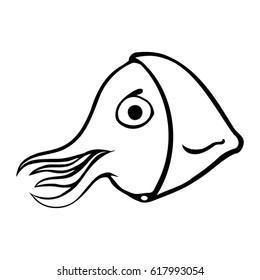 Line art Squid