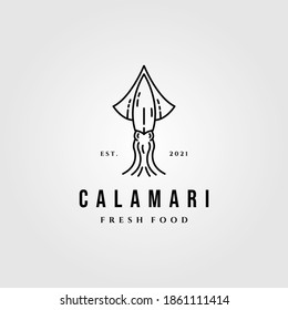 line art squid logo vector illustration design