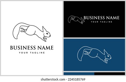 line art squirrel fun logo