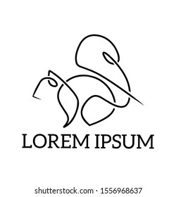line art of squirrel logo template for business or company