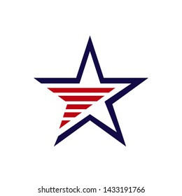 line art star logo vector icon concept illustration