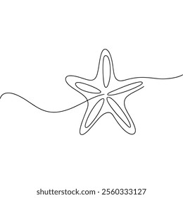  Line Art of a Starfish vector