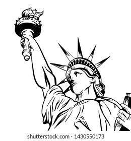 line art of statue of Liberty