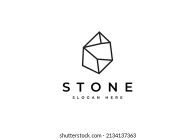 line art stone logo design template