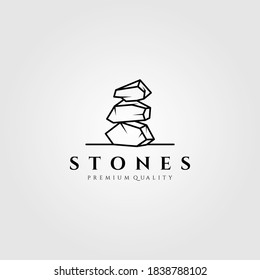 line art stone logo vector template illustration design