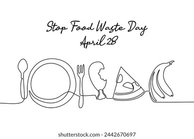 line art of Stop Food Waste Day good for Stop Food Waste Day celebrate. line art. illustration.
