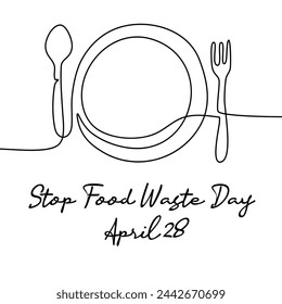 line art of Stop Food Waste Day good for Stop Food Waste Day celebrate. line art. illustration.